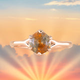 1.30ct Unheated Bicolor Montana Sapphire Low Profile Six Prong Split Shank Solitaire in 14k Rose Gold