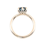 2.08ct Elongated Cushion Cut Sapphire Low Profile Six Prong Split Shank Solitaire in 14k Yellow Gold