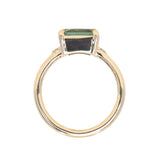 2.24ct Emerald Cut Untreated Madagascar Sapphire and Diamond Low Profile East-West Ring in 14k Yellow Gold