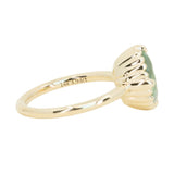 3.93ct Untreated Oval Seafoam Montana Sapphire Scallop Cup Solitaire in 14k Yellow Gold