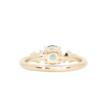 1.01ct Light Teal Montana Sapphire and Diamond Starry Night Low Profile Solitaire in 14k Yellow Gold