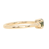 0.84ct Round Australian Parti Sapphire and Princess Cut Diamond Rapids Low Profile Ring in 14k Yellow Gold