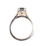 2.16ct Untreated Malawi Cushion Cut Sapphire and Diamond Vintage Cathedral Four Prong Ring in 14k Yellow Gold (Copy)