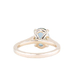 2.13ct Untreated Blue Madagascar Sapphire Vine Cathedral Four Prong Ring in 14k Yellow Gold