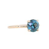 2.34ct Round Untreated Blue Montana Sapphire Classic 4 Prong Solitaire in 14k Yellow Gold- Appraised Stone