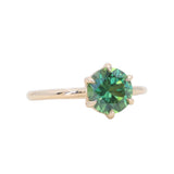 1.91ct Round Australian Green Sapphire Lotus Solitaire in 14k Yellow Gold