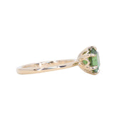 1.91ct Round Australian Green Sapphire Lotus Solitaire in 14k Yellow Gold