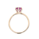 1.37ct Oval Untreated Pink Burmese Spinel Lotus Solitaire in 14k Yellow Gold