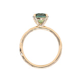 1.97ct Round Precision Cut Montana Sapphire 4 Prong Solitaire Evergreen Ring in 14k Yellow Gold
