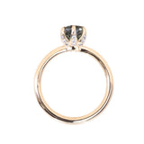 1.71ct Precision Cut Oval Montana Sapphire Diamond-studded Sea Star Solitaire in 14k Yellow Gold