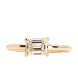 1.05ct Emerald Cut Champagne Diamond East-West 4 Prong Solitaire in 14k Yellow Gold