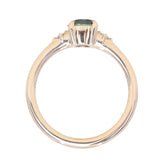 0.80ct Round Montana Sapphire and Princess Cut Diamond Rapids Low Profile Ring in 14k Yellow Gold
