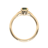 0.84ct Round Australian Parti Sapphire and Princess Cut Diamond Rapids Low Profile Ring in 14k Yellow Gold