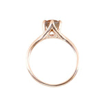 1.30ct Unheated Bicolor Montana Sapphire Low Profile Six Prong Split Shank Solitaire in 14k Rose Gold