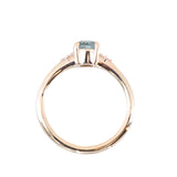 0.80ct Untreated Montana Sapphire and Princess Cut Diamond Rapids Low Profile Ring in 14k Yellow Gold