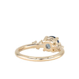 1.20ct Round Blue Montana Sapphire and Diamond Starry Night Low Profile Solitaire in 14k Yellow Gold