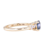 1.36ct Lavender Purple-Blue Montana Sapphire and Diamond Starry Night Low Profile Solitaire in 14k Yellow Gold