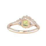 1.75ct Asscher Cut Parti Madagascar Sapphire and Trillion Sapphire Antique Compass Set Low Profile Ring in 14k Yellow Gold