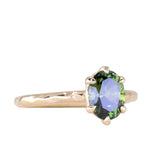 1.60ct Green Australian Oval Sapphire Six Prong Evergreen Solitaire in 14k Yellow Gold