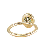 2.01ct Oval Untreated Madagascar Sapphire Six Prong Halo Stackable Ring in 14k Yellow Gold