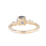 1.36ct Lavender Purple-Blue Montana Sapphire and Diamond Starry Night Low Profile Solitaire in 14k Yellow Gold