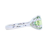 3.41ct Untreated Nigerian Octagon Sapphire Low Profile Six Prong Split Shank Solitaire in 14k White