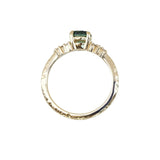 0.95ct Round Color-Shifting Montana Sapphire and Diamond Starry Night Low Profile Solitaire in 14k Yellow Gold