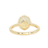 2.57ct Precision Cushion Cut Green Montana Sapphire Scallop Cup Solitaire in 18k Yellow Gold