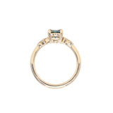 0.88ct Round Madagascar Sapphire and Diamond Starry Night Low Profile Solitaire in 14k Yellow Gold
