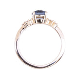 1.36ct Lavender Purple-Blue Montana Sapphire and Diamond Starry Night Low Profile Solitaire in 14k Yellow Gold