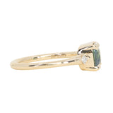 1.97ct East-West Cushion Cut Blue Sapphire and Princess Cut Diamond Rapids Low Profile Ring in 14k Yellow Gold