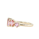 Peach and Pink Tourmaline and Spinel Mosaic Ring in 14k Yellow Gold