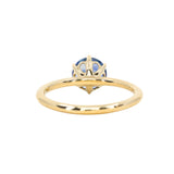1.37ct Round Precision Cut Ceylon Blue Montana Sapphire Lotus Solitaire in 18k Yellow Gold