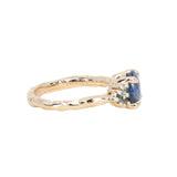 2.59ct Untreated GIA Blue Sapphire and Teal Sapphire Diamond Cluster Evergreen Ring in 14k Yellow Gold