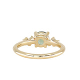 1.21ct Unheated Teal Seafoam Green Montana Sapphire and Diamond Starry Night Low Profile Solitaire in 18k Yellow Gold