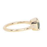 1.97ct East-West Cushion Cut Blue Sapphire and Princess Cut Diamond Rapids Low Profile Ring in 14k Yellow Gold