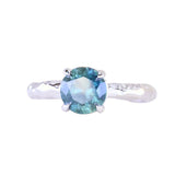 1.39ct Silky Umba Sapphire Four Prong Evergreen Solitaire in Platinum