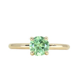 1.01ct Round Green Montana Sapphire Classic Four Prong Solitaire in 14k Yellow Gold