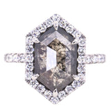 Pavé Set- Diamond Studded Halo and Band - Setting