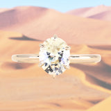 1.73ct Oval Reclaimed/Vintage Oval Pastel Sapphire Lotus Six Prong Solitaire in 14k Yellow Gold