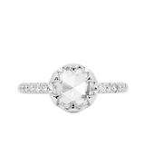 Low Profile Six Prong Solitaire with Pavé Set Diamonds- Setting