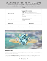 2.01ct Oval Precision Cut Denim Blue Untreated Montana Sapphire and Princess Cut Diamond Rapids Low Profile Ring in 18k Yellow Gold