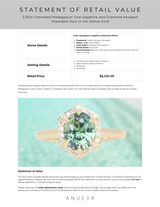 2.05ct Untreated Madagascar Oval Sapphire and Diamond Hexagon Stackable Halo in 14k Yellow Gold