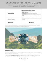 2.08ct Untreated Round Teal Sapphire Twisted Vine Split Shank Solitaire in 14k Yellow Gold with Diamonds