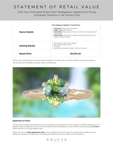 2.0ct Oval Untreated Green Parti Madagascar Sapphire Six Prong Evergreen Solitaire in 14k Yellow Gold
