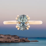 2.15ct Oval Sri Lankan Sapphire Hidden Halo Solitaire in 14k Yellow Gold