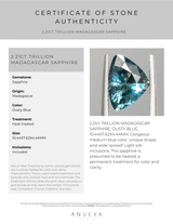 40% OFF 2.21CT TRILLION MADAGASCAR SAPPHIRE, DUSTY BLUE, 10.44X7.62X4.44MM