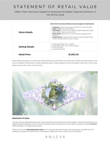 2.82ct Parti Montana Sapphire Diamond-Studded Tapered Solitaire in 14k White Gold