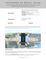 2.96ct Emerald Cut Deep Teal Green Sapphire and Diamond Vintage Cathedral Double Prong Ring in 14k Yellow Gold