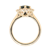 3.04ct Untreated Tanzanian Sapphire Antique-Style Diamond Low Profile Halo Ring in 14k Yellow Gold